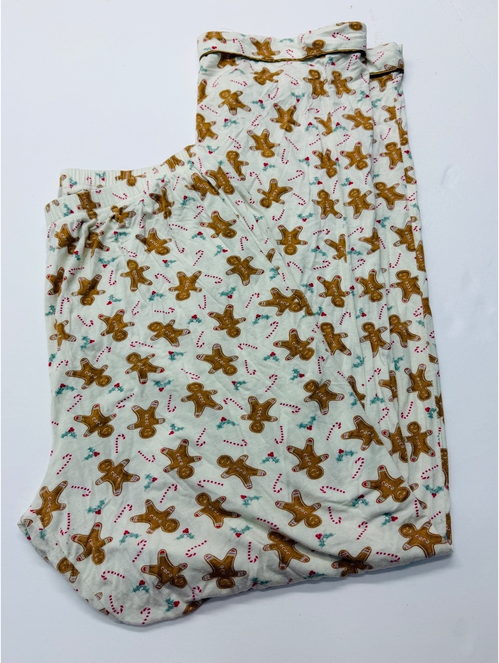 In My Sundays Gingerbread Candy Cane Print Pajama Pants XL Christmas Holiday